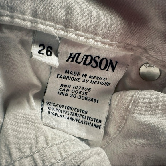 Hudson Jeans White ‘Asha’ Mid-Rise Cuffed Denim Shorts Size 26 - Picture 7 of 13